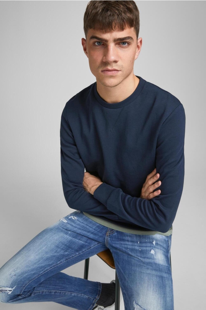 JJEBASIC SWEAT CREW NECK NOOS 12181903 Navy Blazer